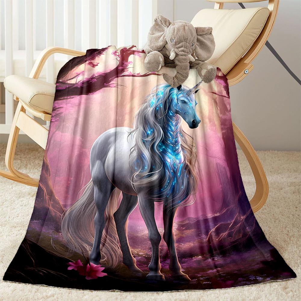 Beautiful Unicorn Blanket Durable Comfort Perfect for Seaside Sofa Picnics for All Occasions Stylish Decor Suitable for Gifting Relatives and Friends