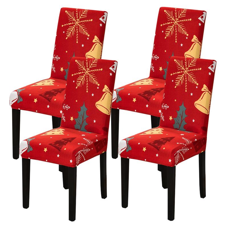 34 Color Christmas Chair Covers Dining Room Stretch Seat Protector Chair Covers for Kitchen Office Hotel Banquet Ceremony Party 2/4/6 Pieces