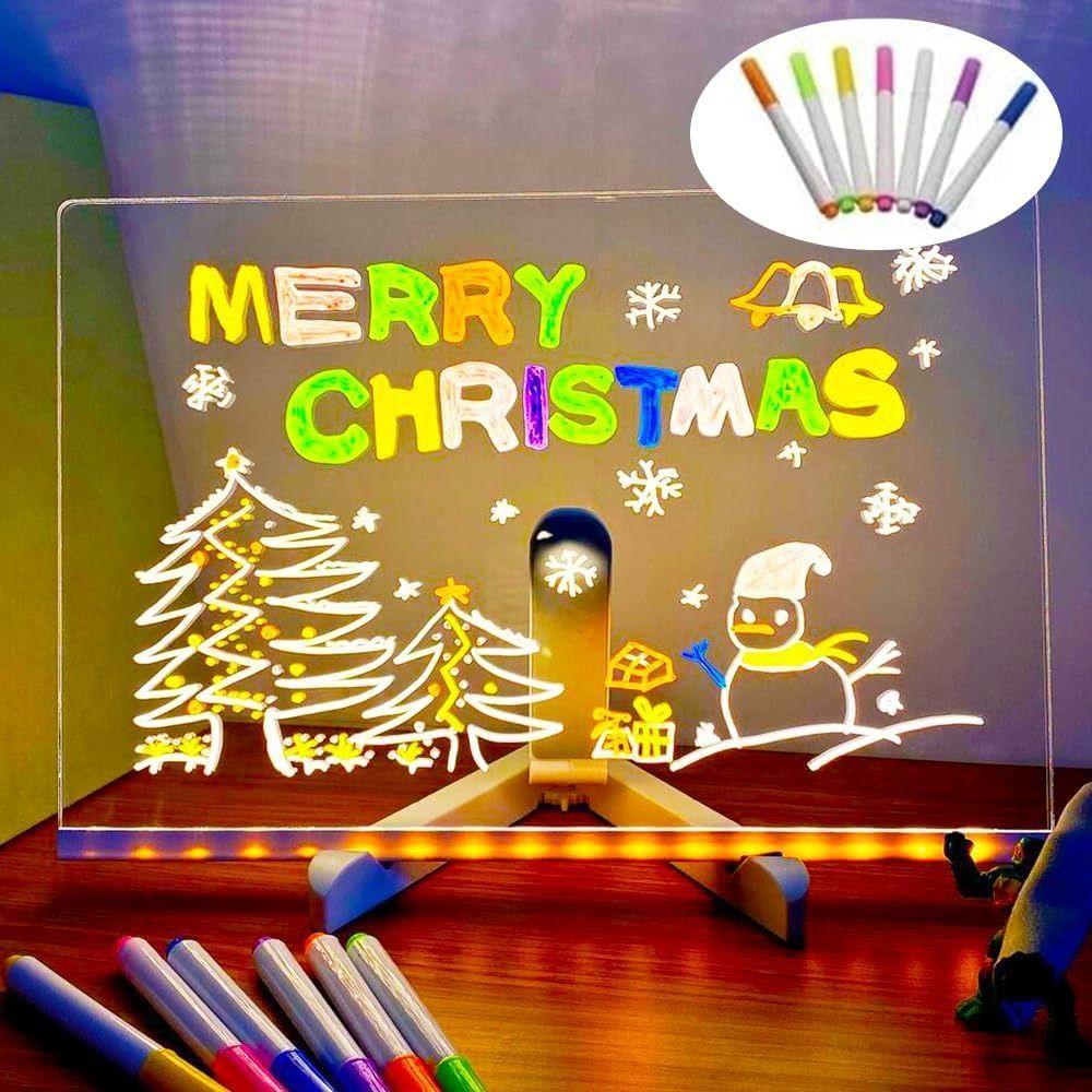 Dry Erase Board Acrylic Message Note Board LED Bedroom Night Lamp Gifts Note Board with Colors