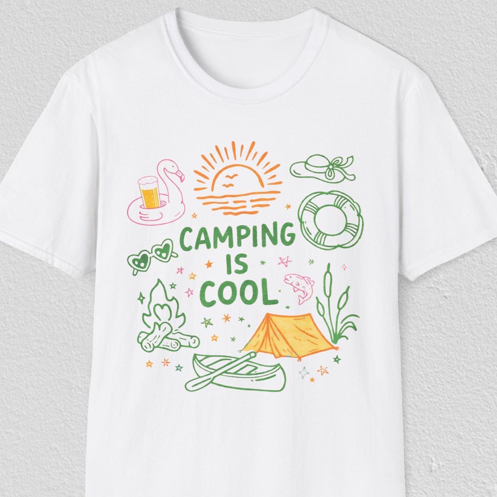 Camping Is Cool Shirt, Funny Camping Tee, Summer Camping Shirt, Cute Vacation Shirt, Camper Gift Tee, Trendy Summer Hiking T shirt 2XL
