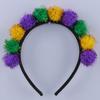 Colorful Mardi Gras Headband Features Green Yellow Colorful Charm Headwear for Prom and Party Comfortable