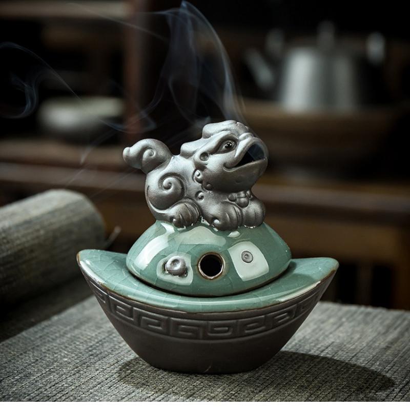 

Chinese Style Lucky Little Pixiu Mini Incense Burner for Home Indoor Small Aromatherapy Burner Tea Ceremony Incense Small Coil I