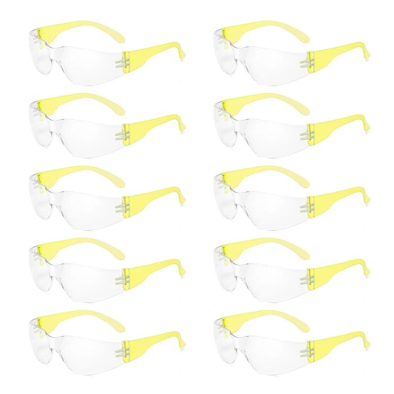 10Pcs Kid Clear Safety Glasses Protective Eyewear Impact Resistant Science Safety Goggles Spectacles Eyewear Enduring