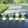 1pcs Cartoon Flower Pot Elf Car Interior Ornaments Mini Flower Pot Figurines Kawaii Micro Landscape Decor Plant Bonsai Potted