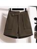 Women's Woolen Bootcut Shorts – Autumn/Winter 2025 Collection, European Style, Wide Leg, Plus Size, Hot Selling