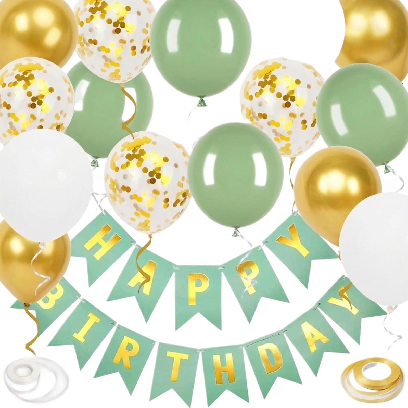 19pcs Birthday Set Happy Birthday Banner Bunting for Birthday Party Decorations