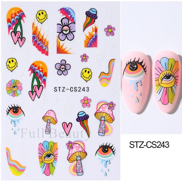 Nail Art Sticker Autumn And Winter Lace Sweater Flower Small Flower Branch Small Fresh Adhesive Nail Sticker