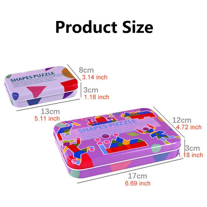 Geometric Shapes Wood 3D Puzzles for Kids Tangram Jigsaw Montessori Games Children Wooden Educational Toys with Box