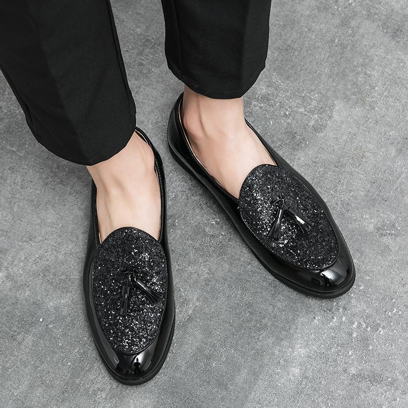 Men Loafers Street Style Classic Formal Business Wedding Dress Prom Blazers Tuxedo Party Tassels Shoes Plus Size