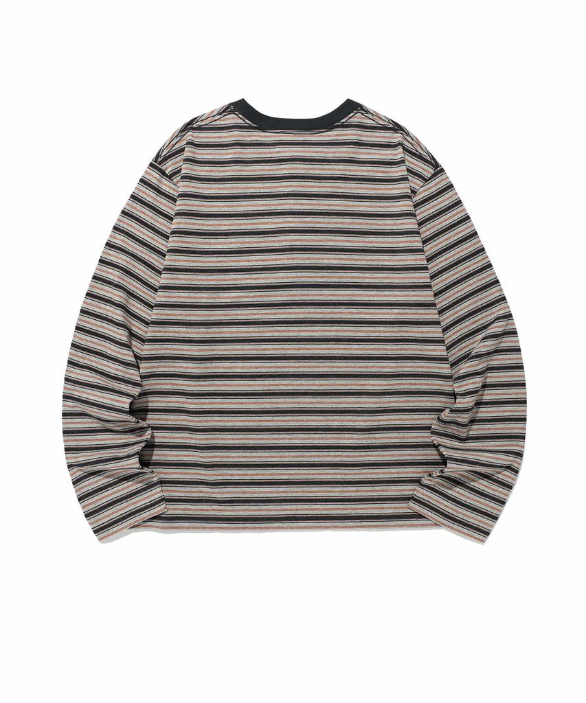NICEGHOSTCLUB Stripe Henley Ls Tee_Grey(Ng2Gfut551A)