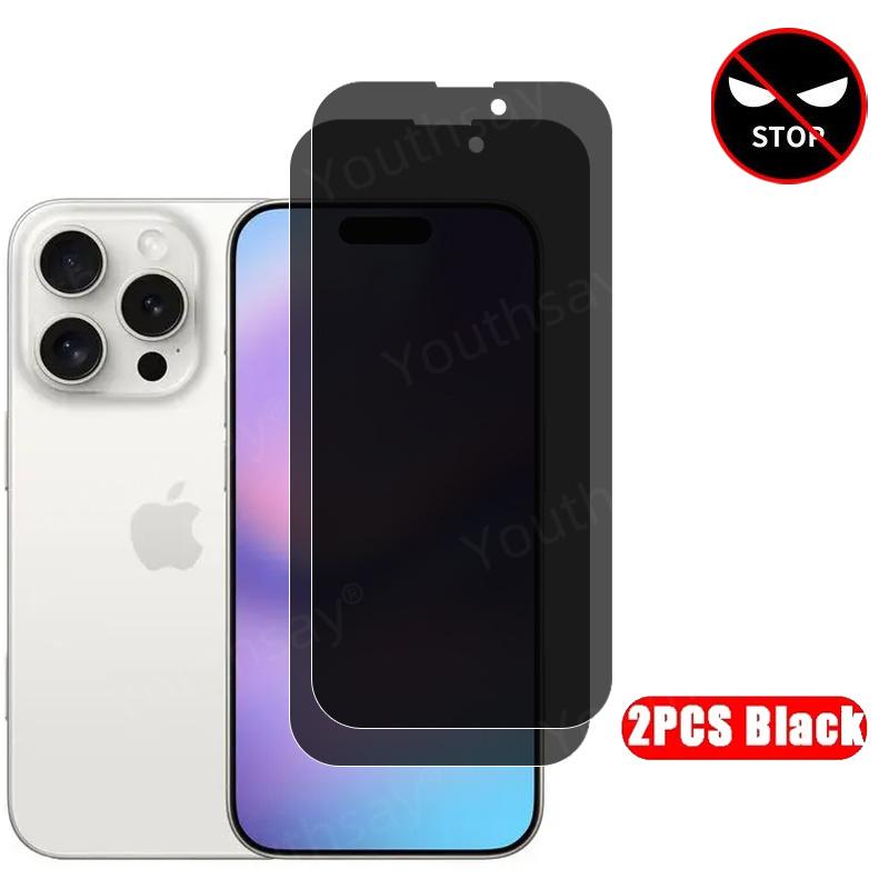 Privacy Screen Protector For iphone 16 Pro Max Tempered Glass Anti-spy iphone 16 15 Pro Max Protective Phone Anti Peeping Film