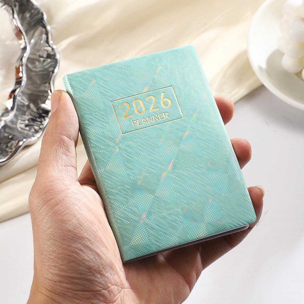 Available: A7 English Planner 2025 with Laser Design - Portable Mini Pocket Notebook.