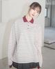 HAVISM Aurora Stripe Collar L/S Tee(Ivory)