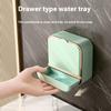 Boîte à Savon Murale avec Couvercle, Plateau à Savon Drainant Sans Perçage, Simple Support de Rangement pour Savon pour Salle de Bain Domestique, Accessoires de Salle de Bain