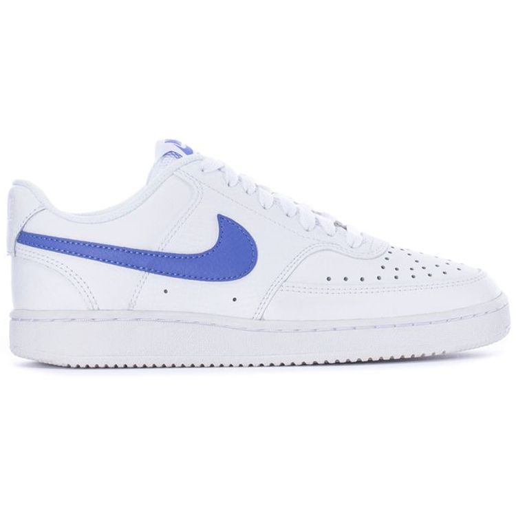 Nike Court Vision Low Synthetic Leather Non-Slip Shock Absorption Durable Low-Top Skate Shoes Women Sneaker White Blue CD5434-108