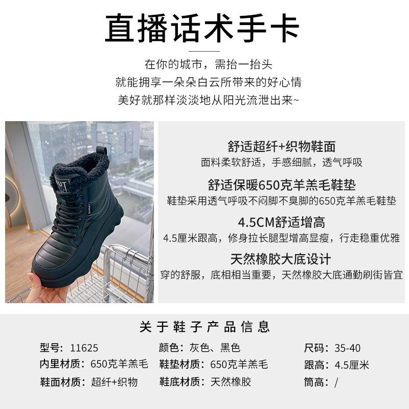 New Snow Boots Women's Boots 2025 Winter New Thick-soled Martin Boots Women's Velvet Warm Women's Boots Versatile Boots Women