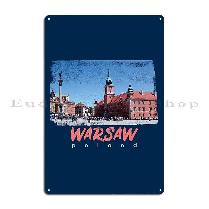 Picture From Warsaw Poland Metal Sign Decoration Party Printing Pub Plates Retro Tin Sign Poster 20x30cm(7.8x11.8inch)