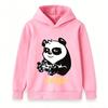 Kids Unisex Casual Hoodie, Cute Gaming Panda Cyber Print Soft Pullover Sweatshirt for Boys Girls Daily Wear