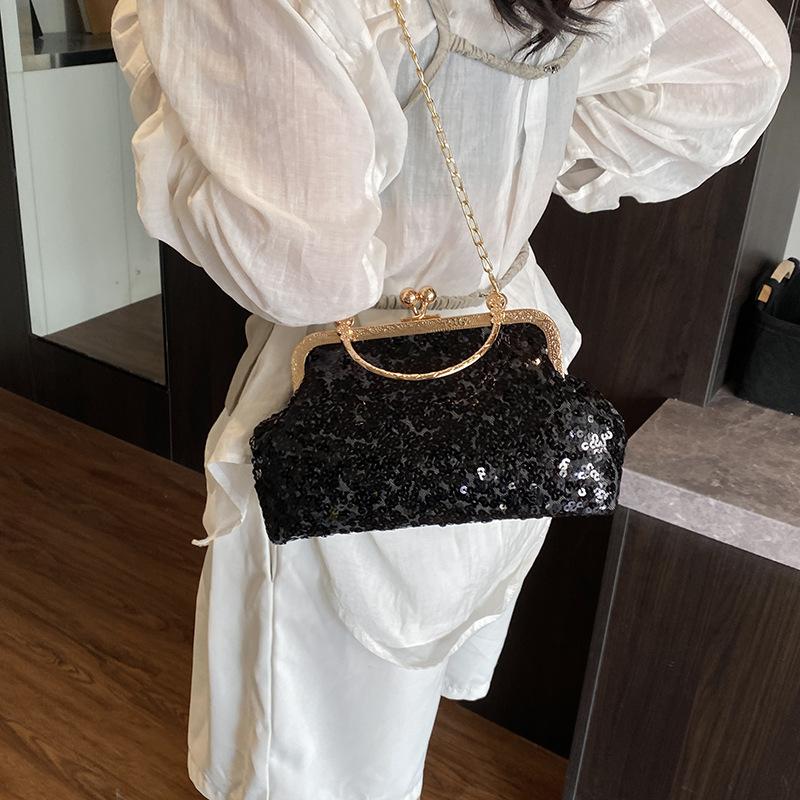 Fashion Shiny Sequins Shoulder Bag Luxury Handbag Evening Small Purse Clutch Bag Banquet Chain Bag Girls