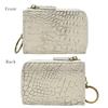 Vanilla Crocodile Leather Coin Purse, Joint-Dyed Crocodile Leather, L-Shaped Zipper, Compact, Mini Size, Men's, Women's, Genuine Leather, Slim, Small