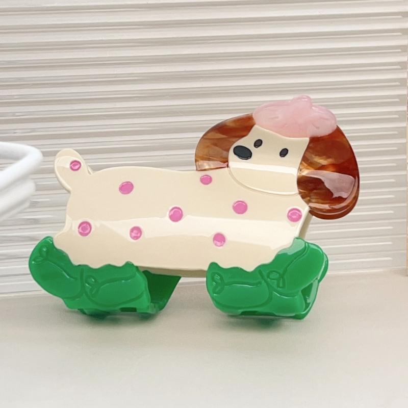 Cartoon Dog Shaped Hair Clip Claw Strong Grip Barrettes Trendy Hair Accesories for Gym Workouts and Casual Outings