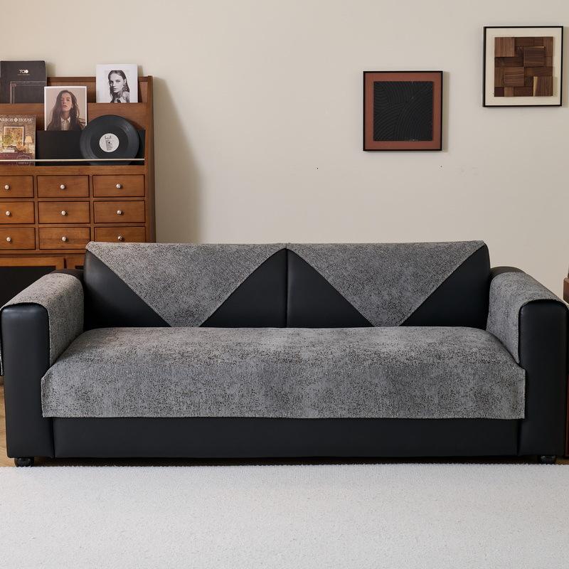 Modern Simple Sofa Cushion Universal In All Seasons  New Sofa Cover Cloth Towel Straight Row Non-Slip Leather Sofa Seat Cushion