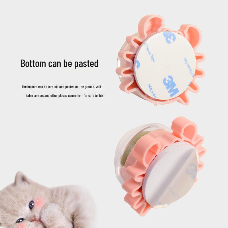 Stick-On Catnip Ball Toy for Self-Play, Teething, and Boredom Relief