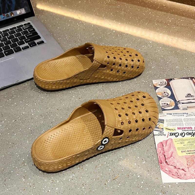 

Xiaoxiangfeng сумка на голову полутапочки женская верхняя одежда весна и лето новые универсальные ленивые туфли на плоской подошве обувь для рыбалки с одной педалью 40-41 [one size smaller] коричневый