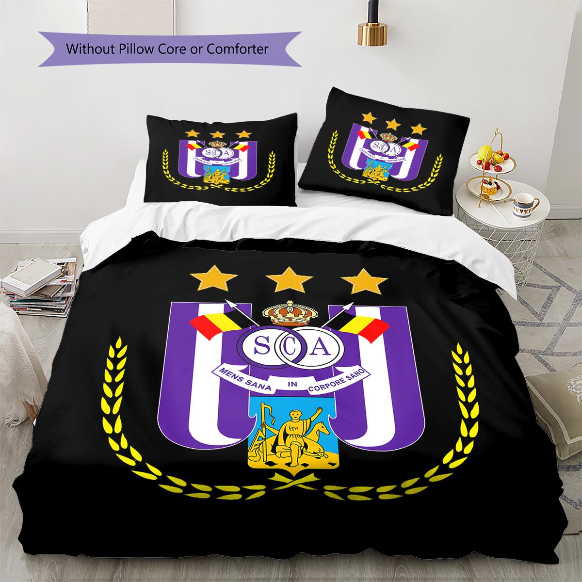 

Royal Sporting Club Anderlecht Pattern Bedding,Quilt Set Quilt Cover Pillowcase Home Birthday Gift (1 * duvet cover + 2 * pillowcase, without core) 200x220cm