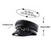 Trendy Black Women's Beret Pu Leather British Style Newsboy Cap Vintage Captain Caps Women's Accessories