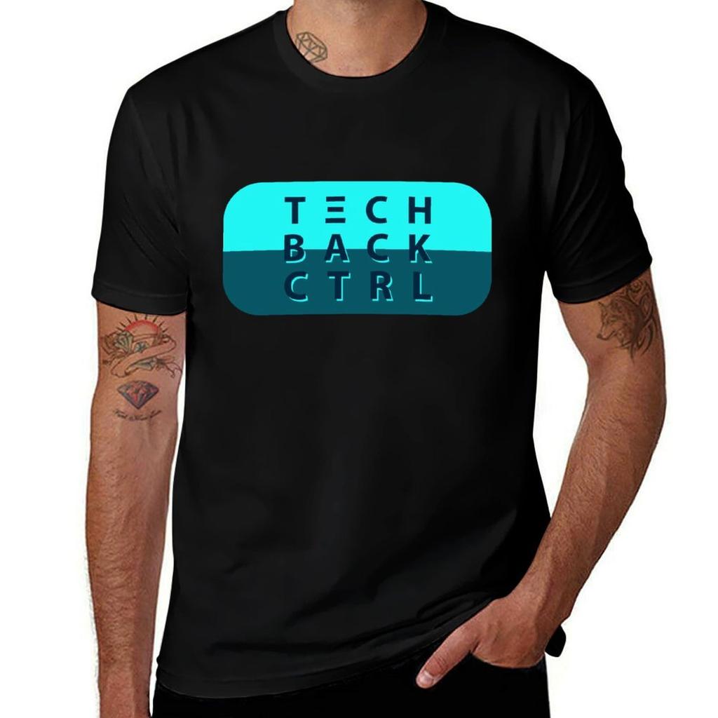 Tech Back Control Rectangle Rounded Tshirt Basic Short Sleeve Cotton Blend Tshirt