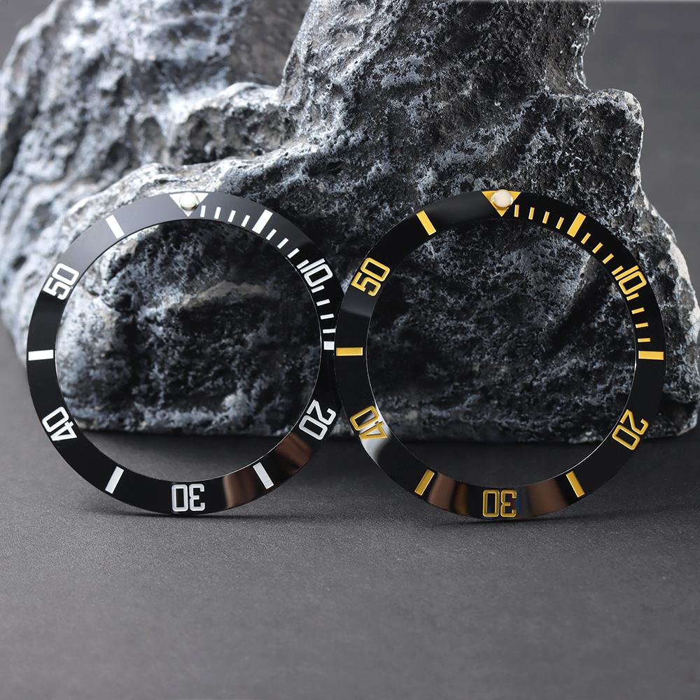 Wysokiej jakości ceramiczny/aluminiowy pierścień zewnętrzny do nurkowania 38*30,5 mm, 1 szt., z nachyleniem, do zegarka z automatycznym mechanizmem GMT NH34 NH35 NH36