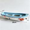 Nordic Vintage Wooden Boat Model Handmade Craft Ship Home Decor Living Room Table Centerpiece Creative Gift Room Decoration