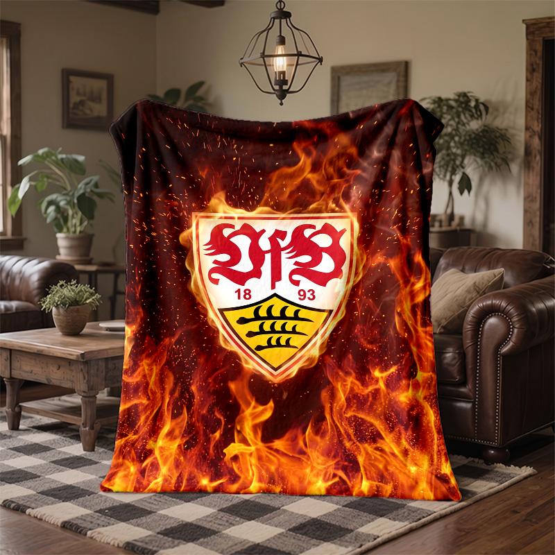 VfB Stuttgart Fußball Druck Flanelldecke Weich Warm Sofa Bett Überwurfdecke Für Zuhause Büro Schlafzimmer