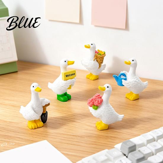 Cute Home Office Decor Mini Garden Duck Figurine Farm Dolls Small Desktop Resin Figures Car Dashboard Figurines Micro Landscape Ornaments