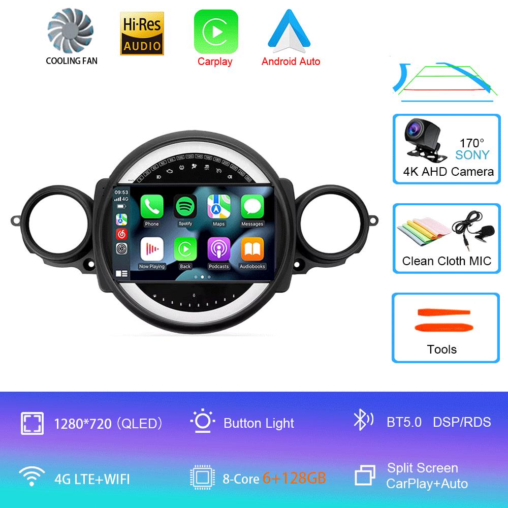 Android 14 Car Radio For BMW Mini Cooper R56 R60 R51 2006 - 2015 GPS Carplay Navigation Stereo Auto DSP BT DVD Multimedia Player