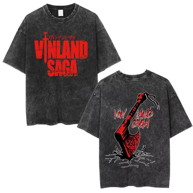 Washed Vintage Anime Vinland Saga Thorfinn You Are Not My Enemies I Have No Enemies T Shirt Men Casual Cotton T-shirts