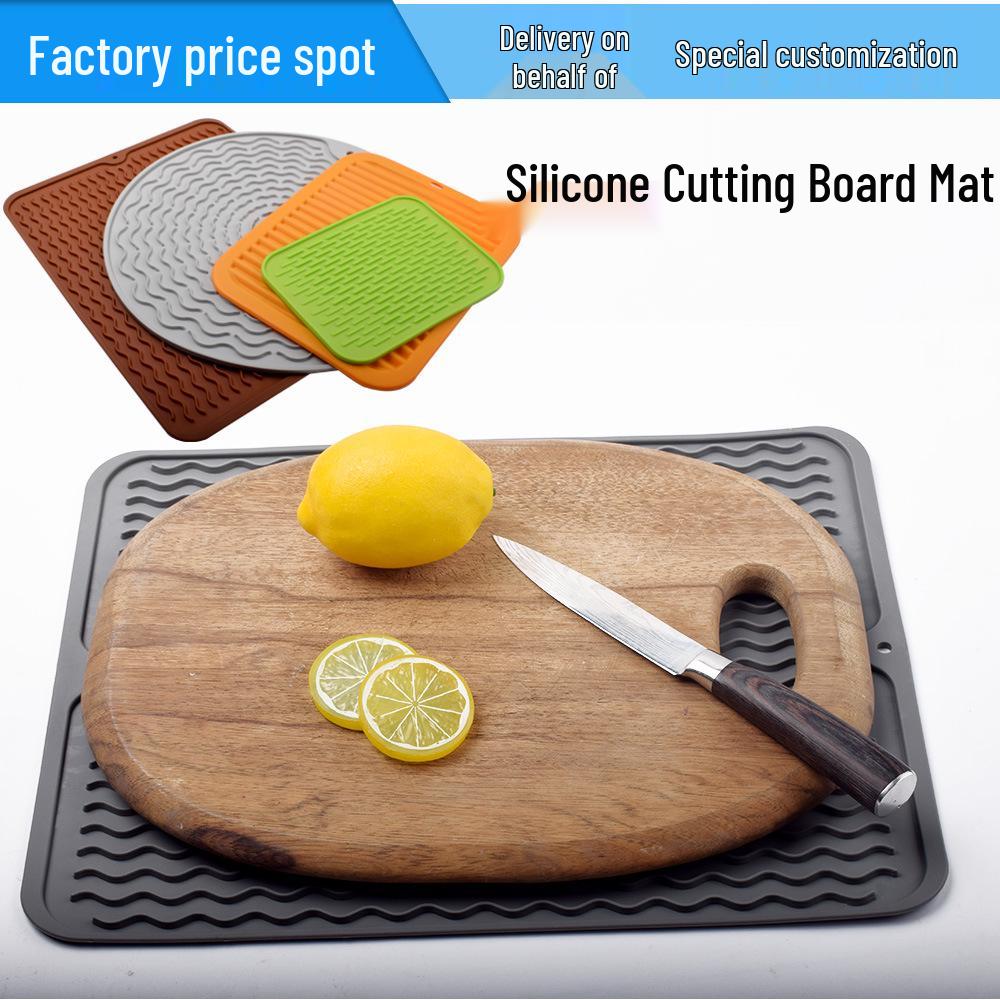 Silicone Kitchen Draining Mat & Soundproof Non-Slip Cutting Board – Heat & Shock Resistant