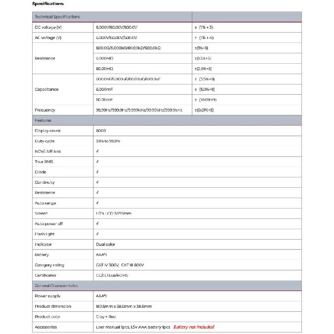 UNI-T UT118C/UT118B Pen-Type Meter; Full Scale Overload Protection Electrician's Meter/EF Measurement