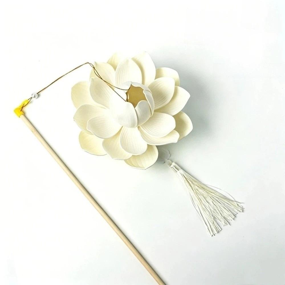 Ancient Style DIY Lotus Lamp Material Kit Portable Handmade Hand-Held LED Light Elegant Design Festive Decor