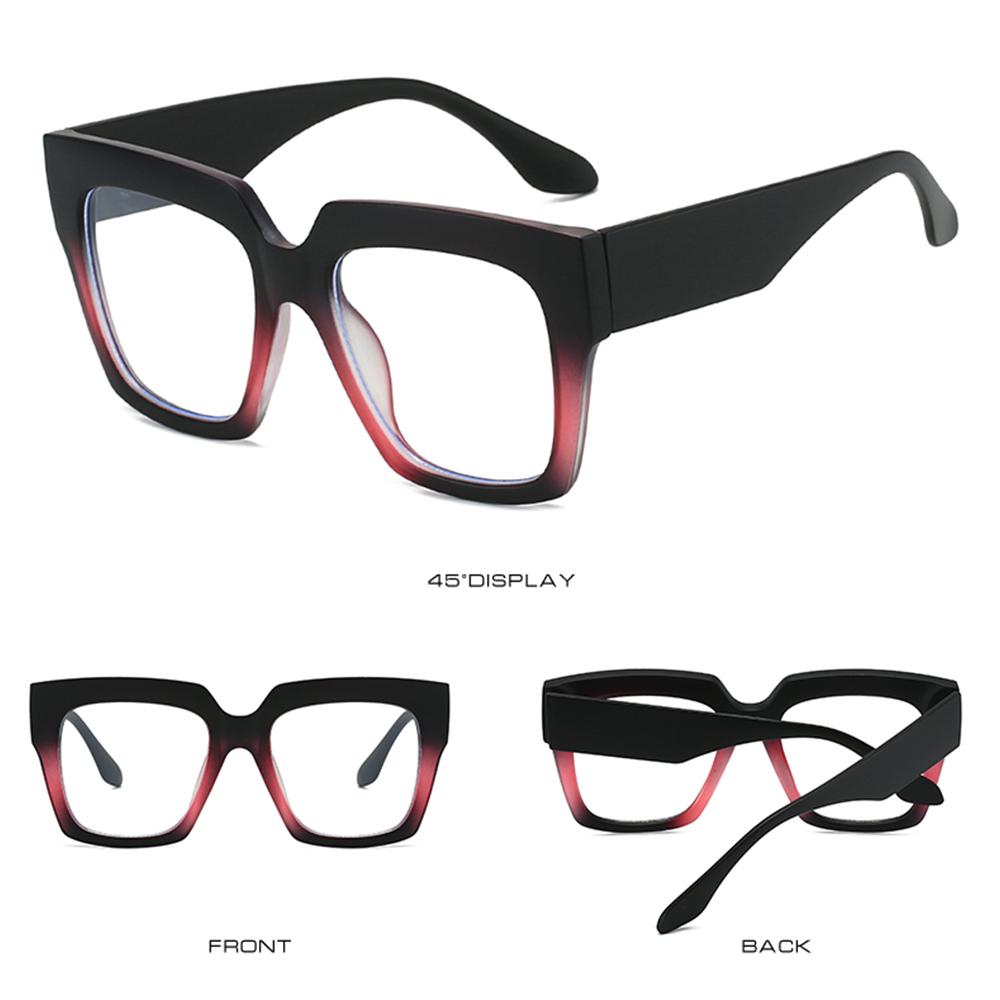 Fashion Oversized Blue Light Glasses Square Big Frame Non-Prescription Eyeglasses Women Men Gasses Frames