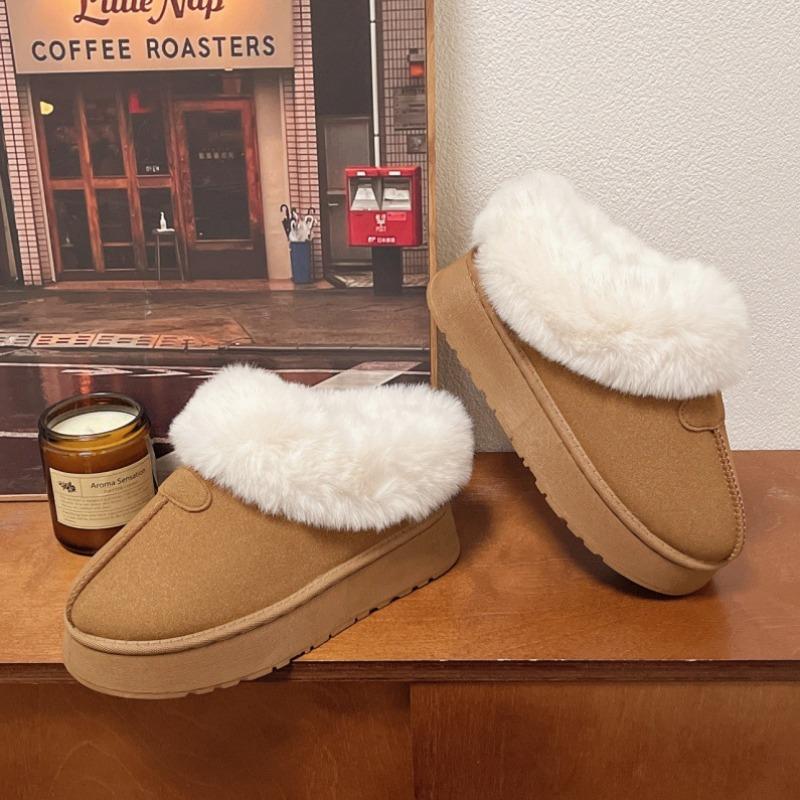 Autumn and Winter New Velvet Thickened Wool Warm Cotton Shoes Women Wear Matte Cover Feet Short Snow Boots Cotton Boots