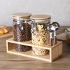KKC Coffee Bean Storage Container, Airtight Canister, for Brown Sugar, Coffee Beans, Salt, Sugar, Flour, Potato Starch, and Tea Leaves, with Glass Mea