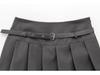Spring 2025 Women's European & American Style Belted Pleated Skirt
