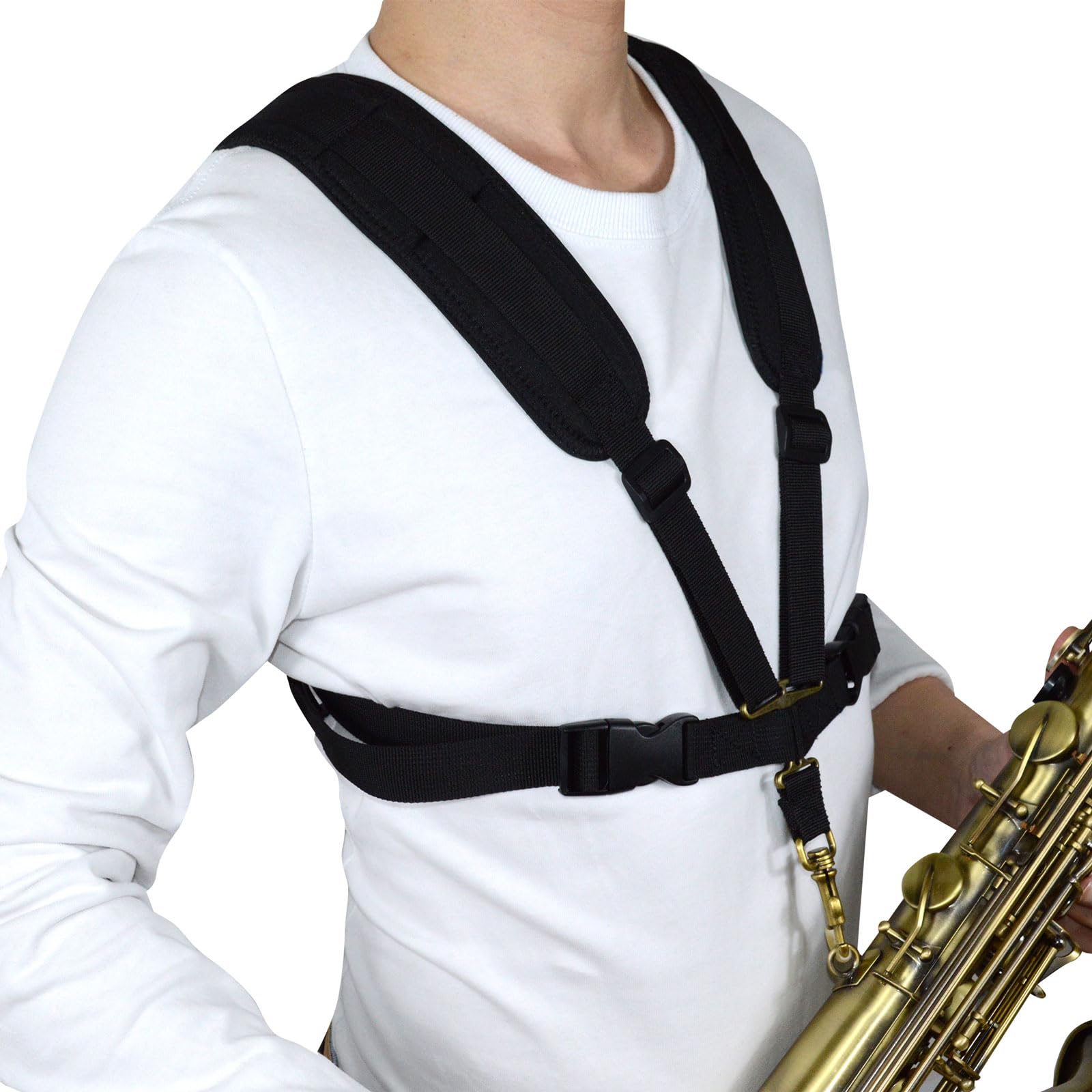 Saxophone Harness Padded Saxophone Shoulder Saxophone Chest Strap and Baritone Saxophone Strap Medium [adorence] Strap, Strap/Beginner - Baritone,