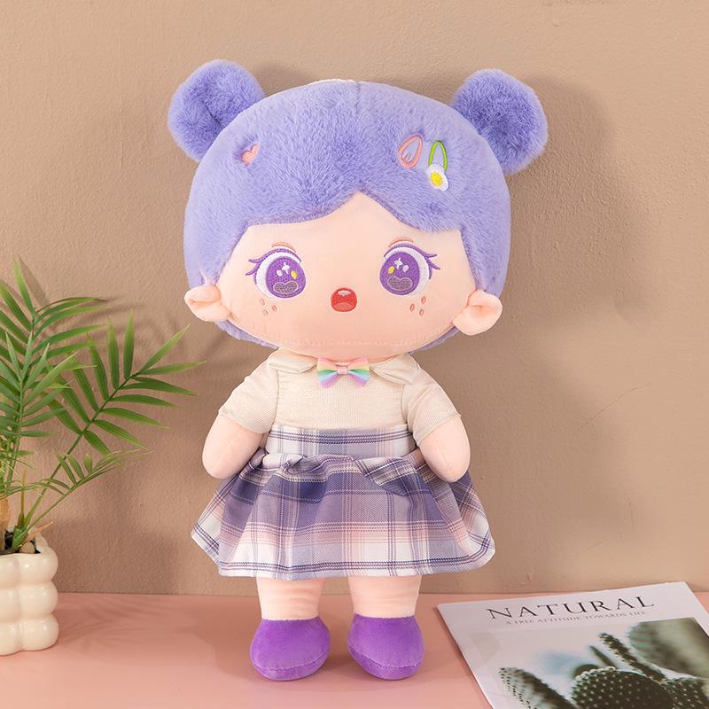 

Настраиваемая хлопковая плюшевая кукла-девочка - Идеальный подарок для пар и друзей 30cm 0.22kg фиолетовый