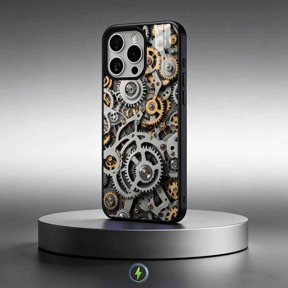 

Chromatic Gear pattern Phone Case For iPhone17,16,15,14,13,12,11 Plus,Pro Max Magnetic For Magsafe Wireless Charging iPhone17Pro