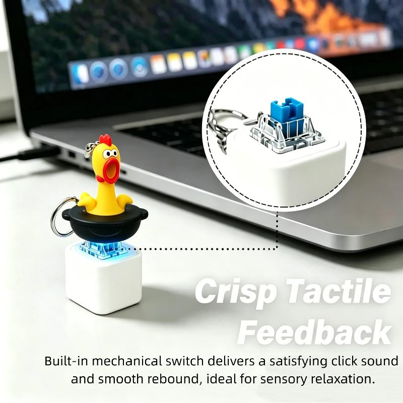 Fun Finger Button Clicker Stress Relief Toy Cute Mini Keychain Fidget Toy for Kids Party Favors Birthday Gifts