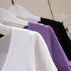 Women Ice Silk Short Sleeve Knitted V Neck T Shirt Versatile Pullover Simple Top