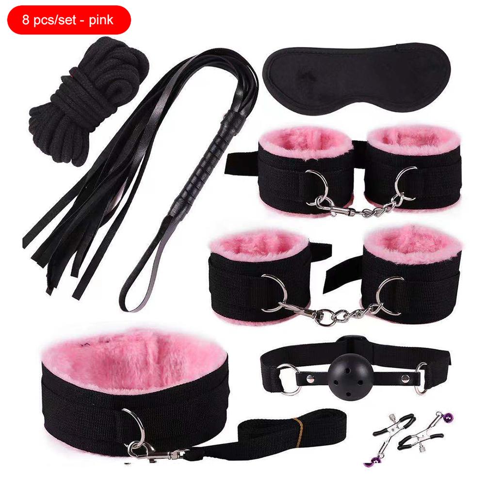 Adult Games Erotic Sex Toys For Woman Couples Slave Neck Handcuffs Nylon BDSM Bondage Restraints Collar Fetish Sex Products Gags